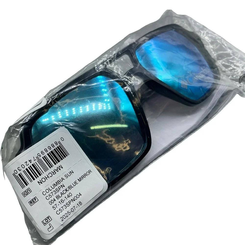 Columbia C573SPN 004 Black Blue Mirror Polarized Navigator Sunglasses NEW
